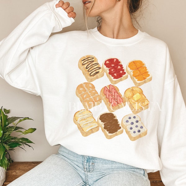 Vintage Breakfast French Toast Sweatshirt, Trendy Avocado Toast Sweater, Homemade Bread Lovers Tshirt, Gift Present for PBJ Toast Foodie Mom