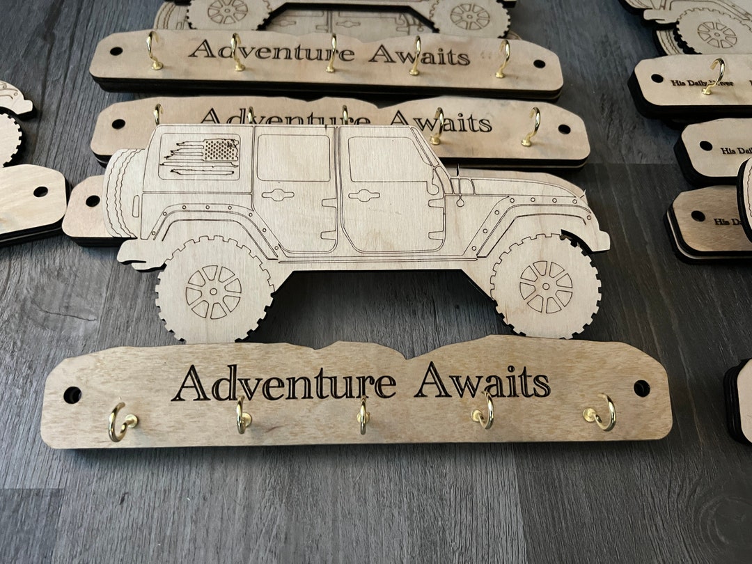 Wall Mount Key Hanger Hooks Wooden Laser Cut Personalized 4x4 Etsy