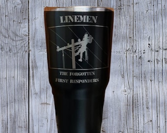 Personalized Lineman 30oz Stainless Steel Tumbler: Laser Engraved Gift