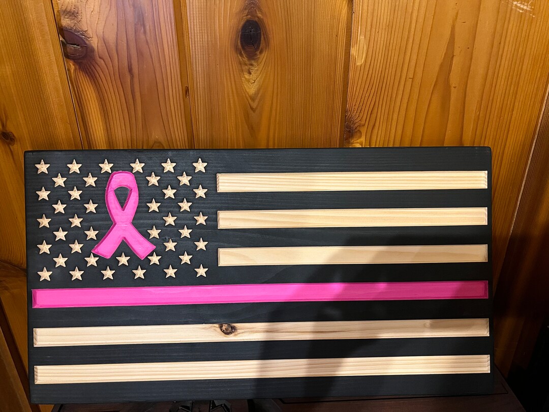 Rustic Cancer Ribbon Images Custom Wooden American Flag: Breast Cancer Awareness Ribbon, Rustic ...