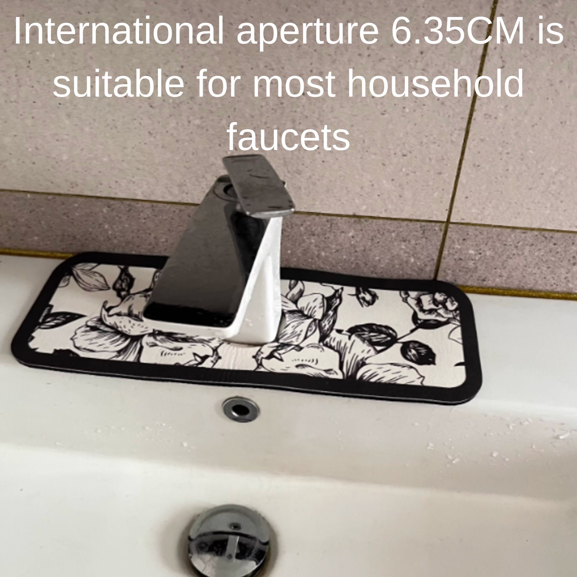 Ternal Sinkmat for Kitchen Faucet, Original Design, Absorbent Microfiber  Fabric, Machine Washable Splash Guard & Drip Catcher For Around Faucet  Handle