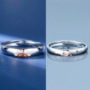Couple Rings Moon Sun Zinc Alloy | Love birthday gift | Gift couple | Friendship ring | Promise ring