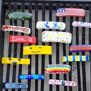 Art Glass Large Barrettes
