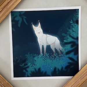 White wolf painting fine art print