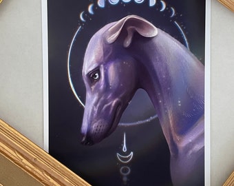 Greyhound schilderij portret fine art print