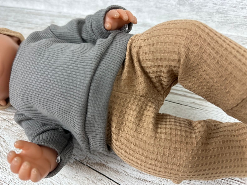 Puppenkleidung 43 cm Set Oberteil Hose Mütze Winter Puppenoutfit Babypuppe Baby Puppe Jungen reborn Camel Pulli Puppenkleidung Paradies Bild 6