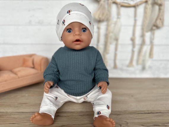 Puppenkleidung 43 cm Set 3-tlg Puppenkleider für Babypuppen Jungenpuppe