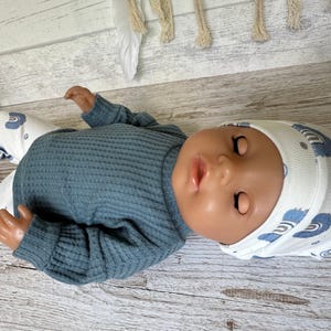 Puppenkleidung 43 cm Set für Jungepuppe Puppenhose Mütze Puppenpulli Regenbogen image 6