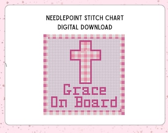 Patrón de punto de aguja Grace on Board / Descarga instantánea en PDF Cuadros vichy