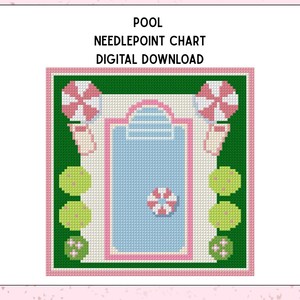 Preppy Pool Needlepoint Chart | Digital PDF Download