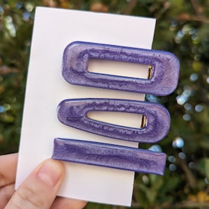 Shiny Lavender Jewel Tone Hair Clip, Purple Resin Hair Accessory, Glossy Lavender Jewel Tone Barrette, Purple Resin Hair Clip, Amethyst Pin