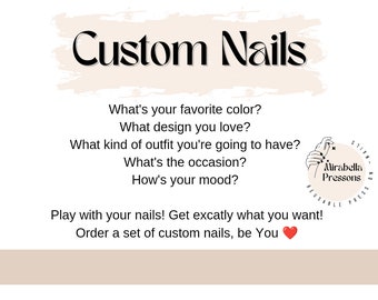 Custom nails Reusable Hand painted Builder gel Press on nails