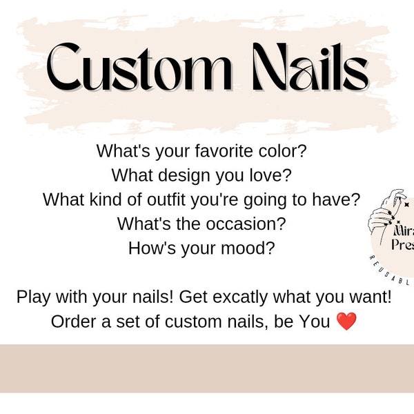 Custom nails Reusable Hand painted Builder gel Press on nails