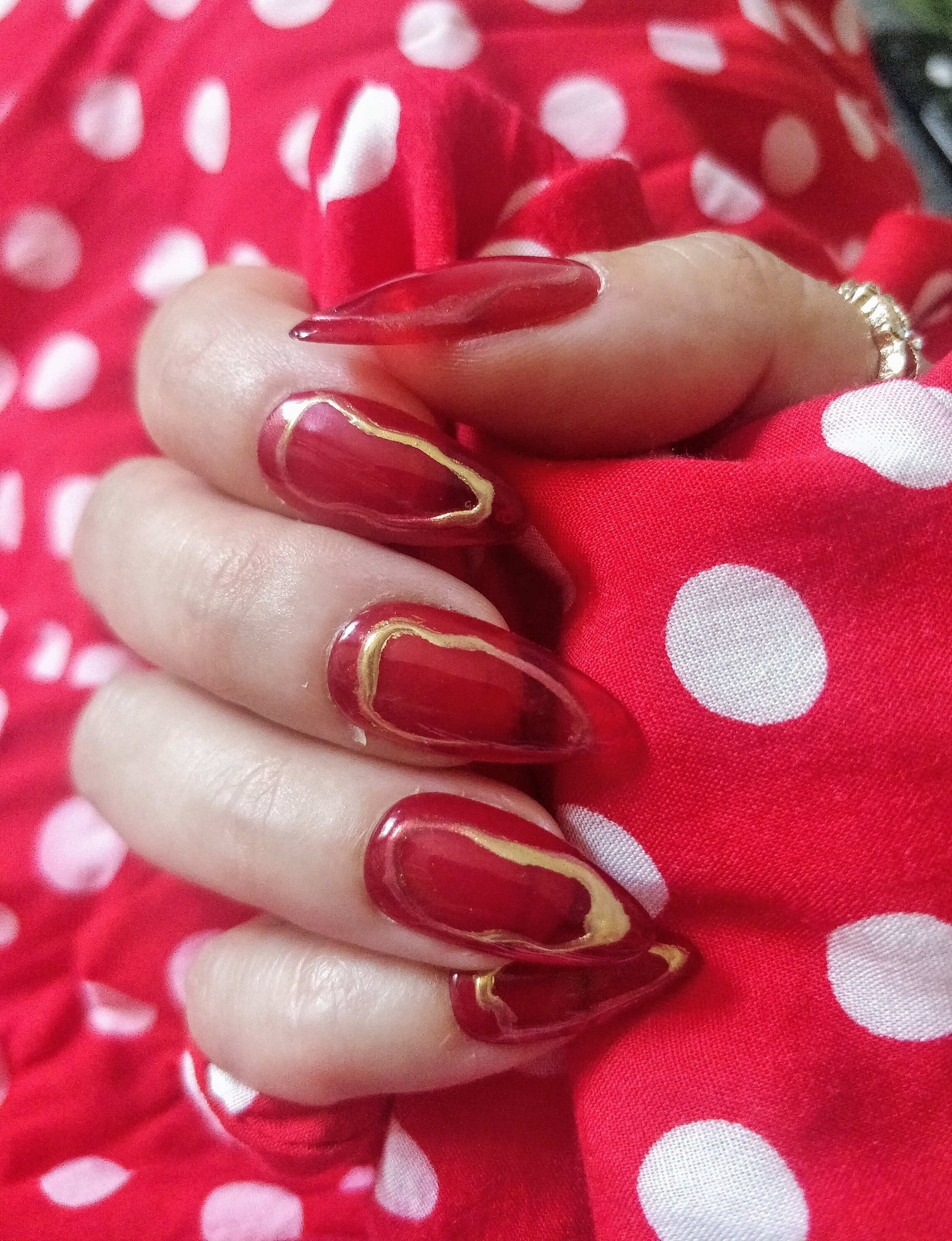 Red Summer Nails - Etsy