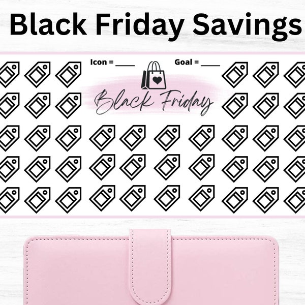 A6 Black Friday Savings, Goal Tracker, Printable Digital Download, Saving Challenge, A6 Black Friday Saving Tracker, Cash Envelope Insert