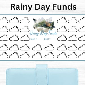FTS スタジャン SAVE FOR RAINY DAY Rainy Day Savings Tracker for A6 Cash Binders | Rainy Day