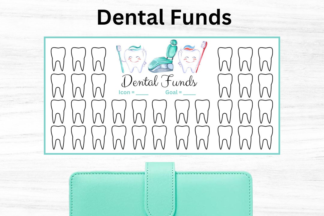 A6 Dental Saving Tracker, Dental Saving Challenge, Printable Dental