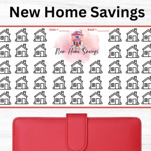 A6 New Home Savings Tracker, Printable Home Saving Goal Tracker, Save Down Payment, Home Saving Challenge, Home Fund Tracker