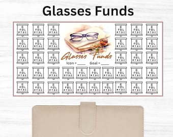A6 Glasses Funds Tracker, Printable Digital Download, Money Saving Challenge, Printable Glasses Saving Goal Tracker, Glasses Saving Tracker