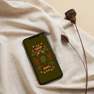 Woodland Creatures Christian Phone Wallpaper: Bible Verse Lockscreen (Digital Download)