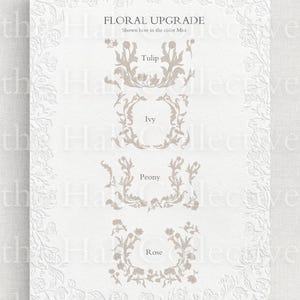 Benutzerdefinierte Hand illustrierte Blumen | für klassisches Hochzeitswappen | Ineinander greifendes Zwei Buchstaben Monogramm Upgrade