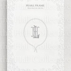 Benutzerdefinierte Hand illustrierte Perlenrahmen | für klassisches Hochzeitswappen | Ineinander greifendes Zwei Buchstaben Monogramm Upgrade