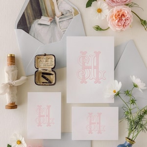 Servizio di monogramma illustrato a mano personalizzato / Monogramma di matrimonio classico / Monogramma a tre lettere intrecciate