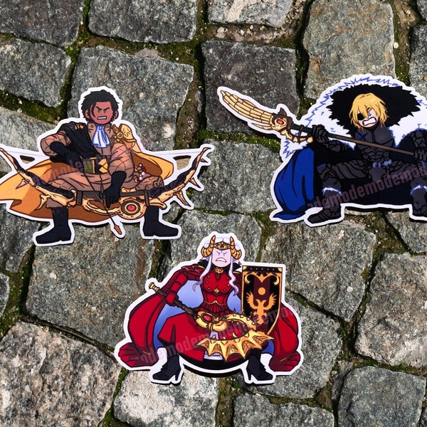 FE3H Gremlin Lord Stickers - Edelgard Dimitri Claude -