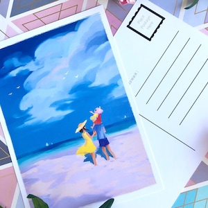 Familienurlaub Postkarten Print