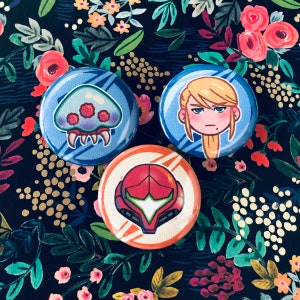 Metroid Samus Helmet Pins
