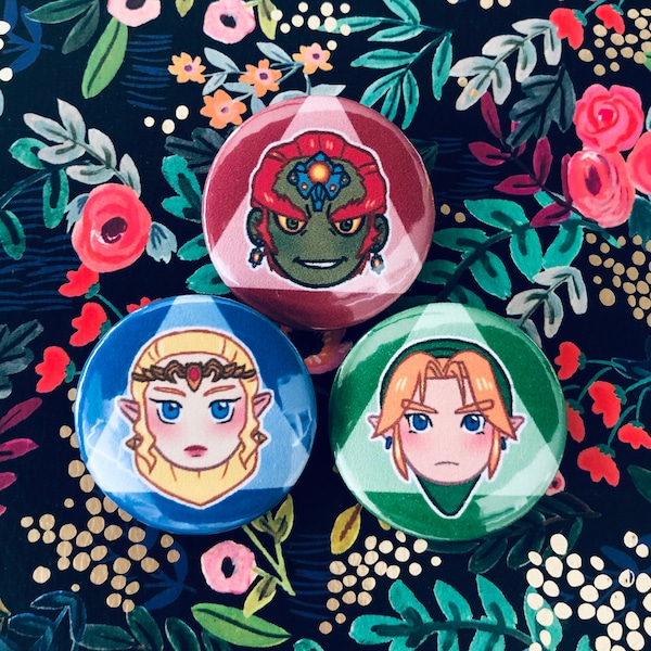 Zelda Link Ganon Triforce Trio Pin Set