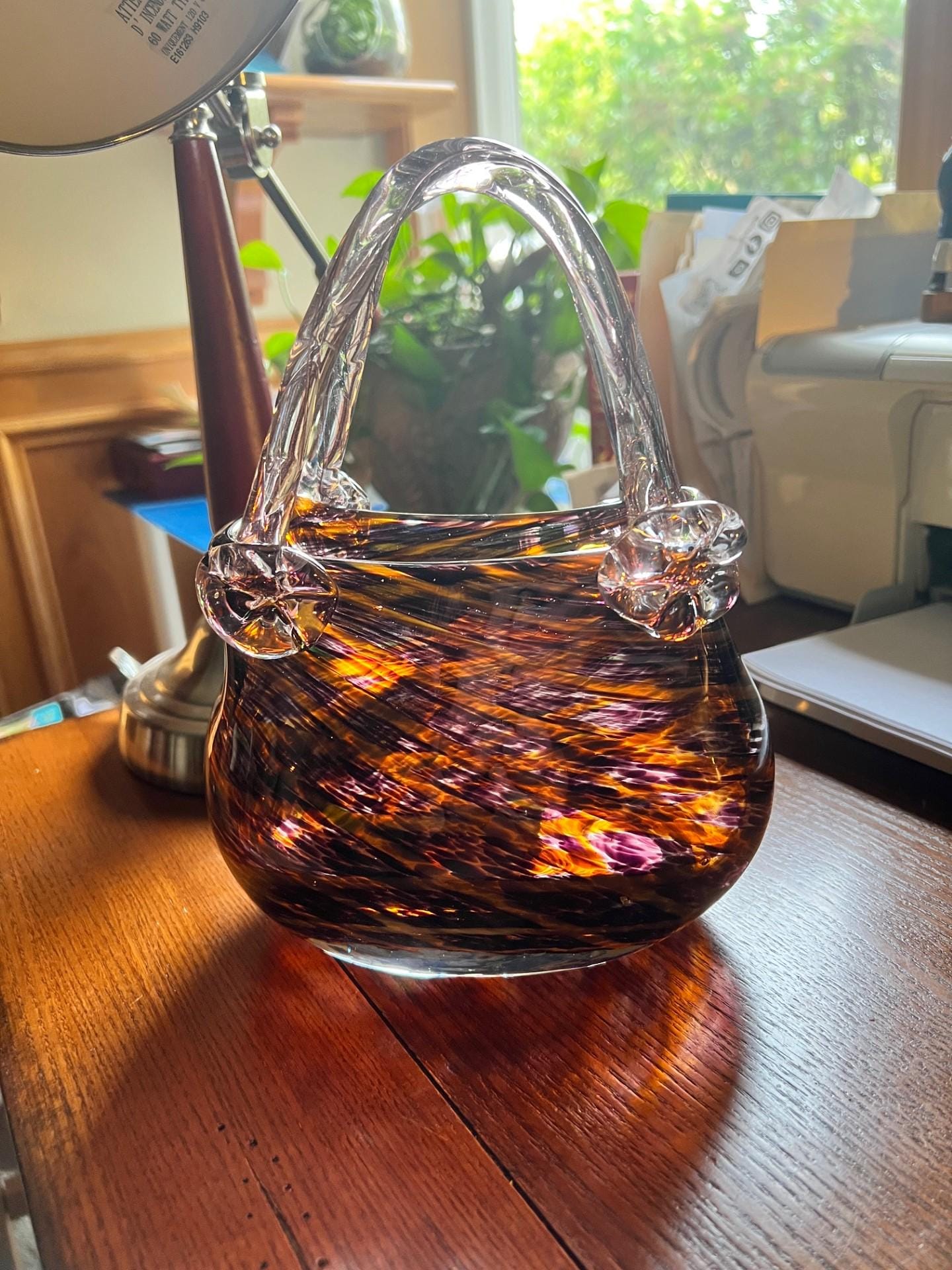 Fifth Avenue Crystal製 赤 ガラス製 ハンドバッグ型 花瓶 Fifth Avenue Crystal製 赤 ガラス製 ハンドバッグ型 花瓶