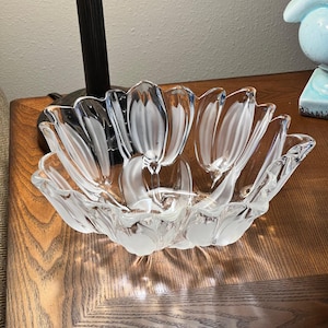 Stunning Crystal Bowl by Mikasa, Tulips Satin. Beautiful, Perfect Condition.