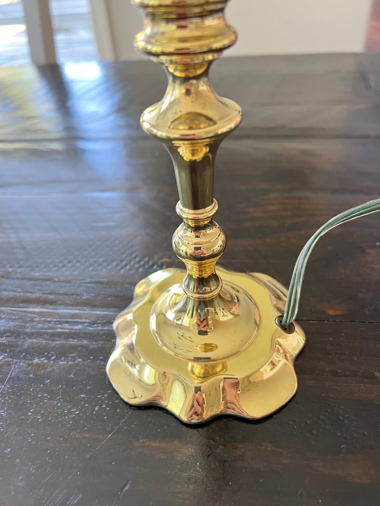 Vintage Candlestick Lamp, Polished Brass. Great Condition. Etsy