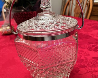 Vintage Wexford Crystal Ice Bucket with Lid. Stunning, Perfect Condition. Anchor Hocking.