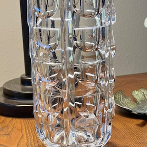 Vintage Crystal-Clear Vase, Genuine Lead, and Deep Cut. Heavy Glass.