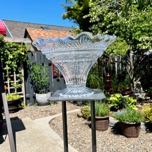 Vintage Pressed Glass Bowl. Large Heavy Footed. Beautiful Centerpiece