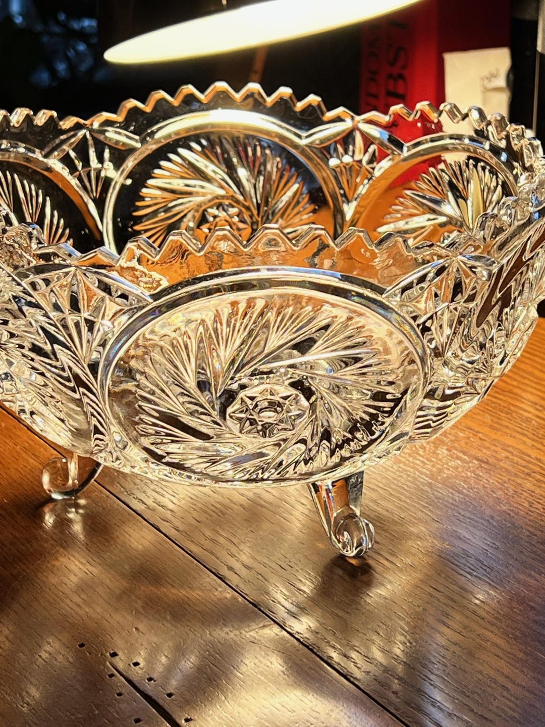 Vintage Anna Hutte Blei Kristal Lead Crystal Footed Bowl, West