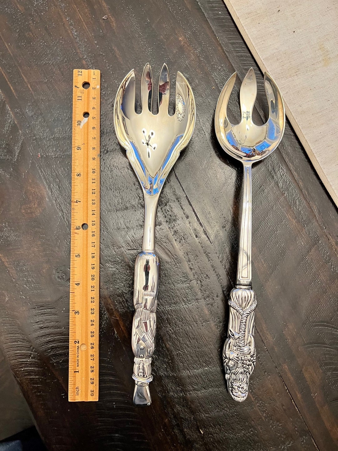 Vintage Christmas Serving Utensils. Selling Two. Snowman & Santa. Etsy