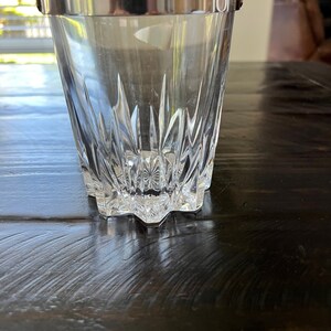 Vintage Glass Ice Container 24% Pb0 Lead. Made in Italy. Silver Handle.
