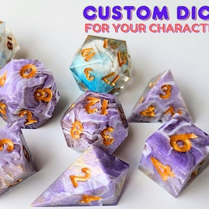 Custom Dice Set | 20-Sided Dice Set | Custom D6 Set | Dungeons and Dragons Dice Set | D4 -D20 Dice Set