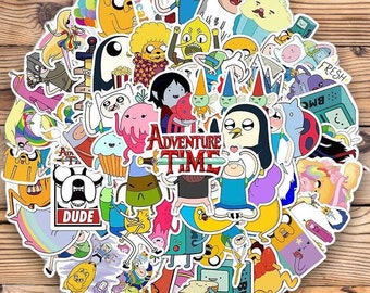 Adventure Time Assorted Sticker pack for WaterBottle, IPhone, MacBook, Phone, Phone Case, Laptop, Journal, Skateboard, Bike, Snowboard.