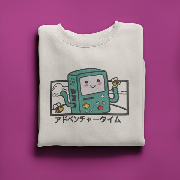 Time Adventure Anime Cartoon Inspired Embroidered Shirt/Crewneck/Hoodie | BMO adventure time embroidered shirt/sweater/hoodie