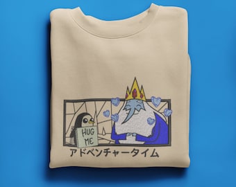 Time Adventure Anime Cartoon Inspired Shirt/crewneck/hoodie Ice King and  Gunter Adventure Time Embroidered Shirt/crewneck/hoodie 