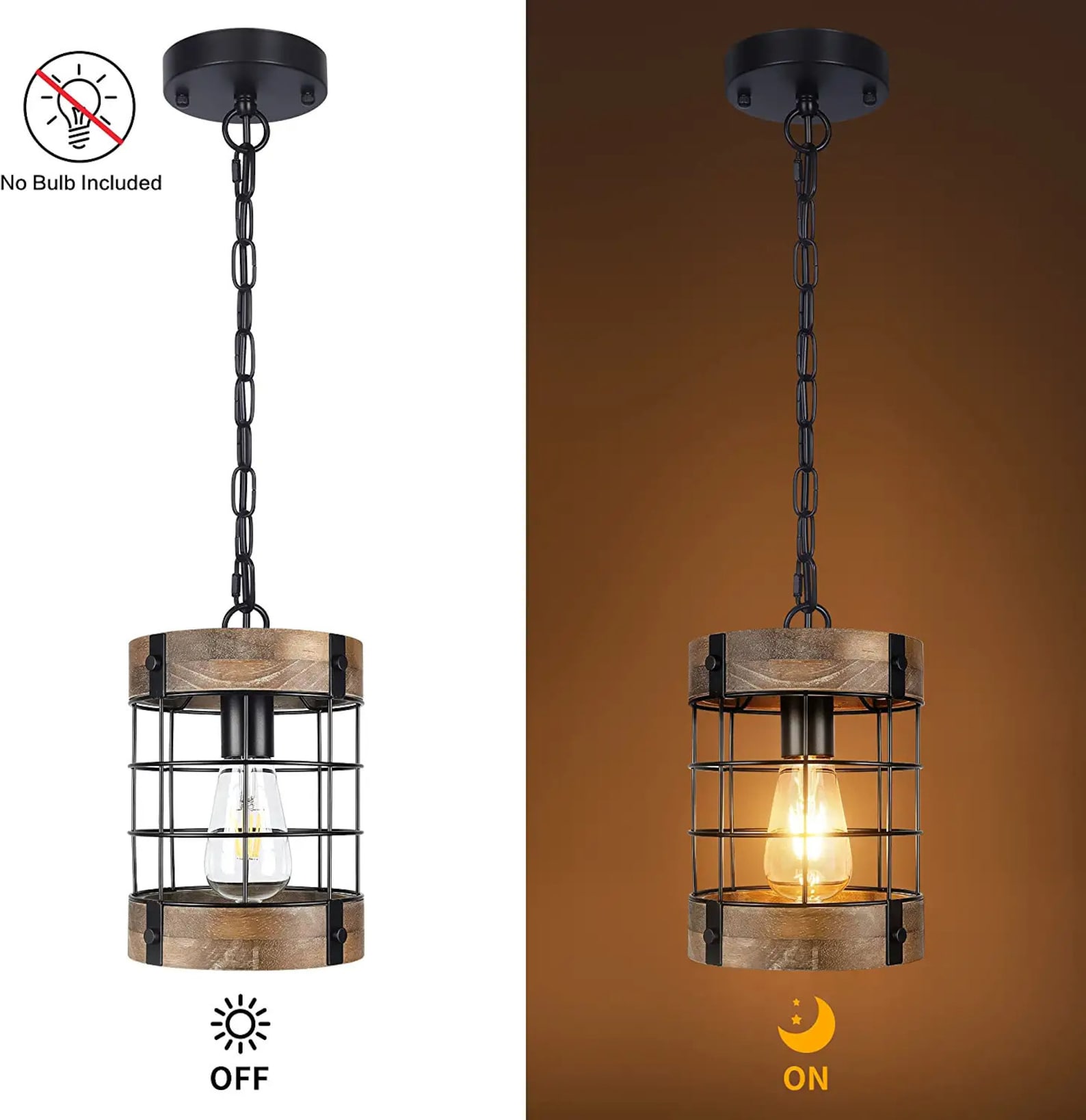 Farmhouse Rustic Pendant Light Fixtures Kitchen Hanging Etsy