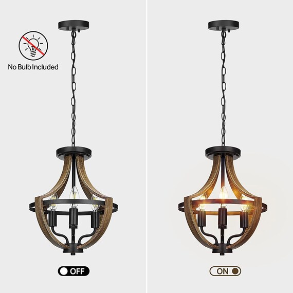 4 light Modern Farmhouse Hanging Pendant Lighting Rustic Interior