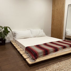 Handmade Wooden Low Profile Platform Bed Frame image 5