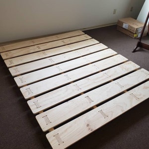 Handmade Wooden Low Profile Platform Bed Frame image 10