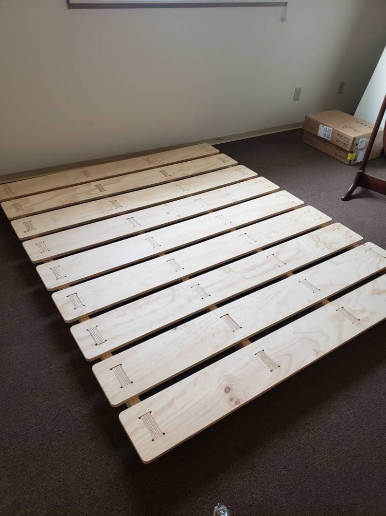 Handmade Wooden Low Profile Platform Bed Frame image 10