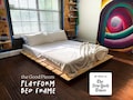 Handmade Wooden Low Profile Platform Bed Frame